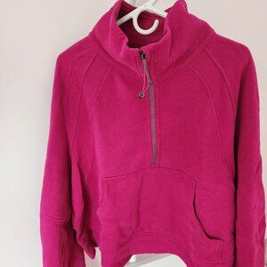 Lululemon oversized 1/2 zip funnel neck scuba ripened raspberry xl/XXL